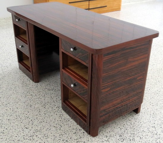 French Art Deco Macassar Ebony Desk